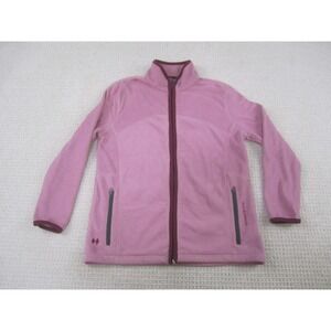 Black Diamond Jacket Girls Large Pink Zip Up Fleece Mock Neck‎ w/Pockets